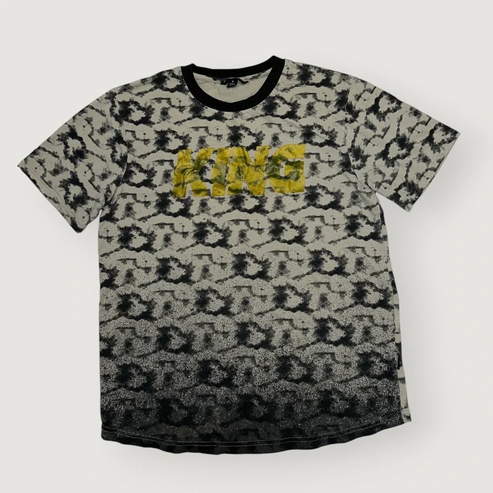 Social Distortion Mens King Graphic Tee Gray Black Abstract Print Shirt Small